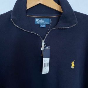NWT XL Men’s Ralph Lauren navy quarter zip up